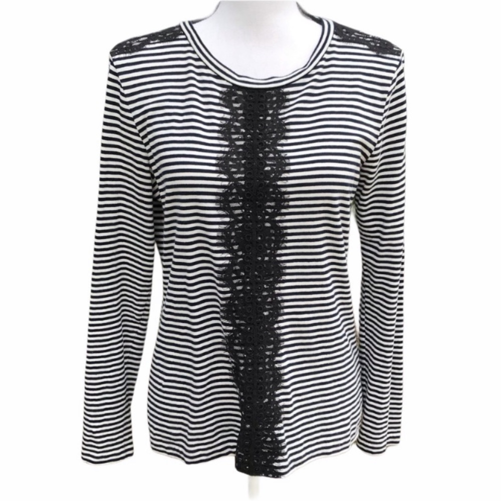 J. Crew Striped Lace Shirt Size M
